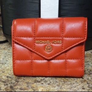 Michael Kors Quilted Leather Wallet Red